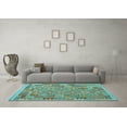 thumbnail image 3 of Ahgly Company Indoor Round Southwestern Light Blue Country Area Rugs, 6' Round, 3 of 4