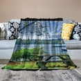 thumbnail image 2 of Autua Lake Boat Warm Lightweight Soft Fleece Blanket Throw Blanket All Seasons Excellent Hand Feel for Living Rooms Sofa Decor Cow Gifts Blanket 50x60in, 2 of 6