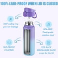 thumbnail image 5 of Oldley Insulated 20 oz Purple Blue Stainless Steel Kids Water Bottle with Straw Lid,Modern Design for Boys and Girls, 5 of 6