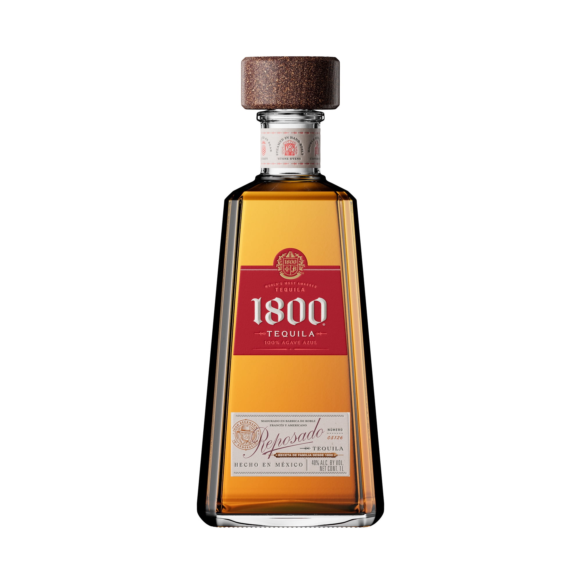 1800 Tequila Reposado, 1.75 L Glass Bottle, 40% ABV