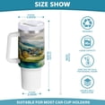 thumbnail image 3 of 40 Oz Car Handle Water Bottle Water Cup Water Bottle Water Jug Coffee Cup Travel Water Bottle Watercolor Mountain, 3 of 8