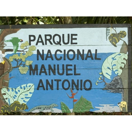 Manuel Antonio National Park Sign, Costa Rica, Central America Print Wall Art By R H