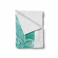 thumbnail image 2 of Hamsa Soft Flannel Fleece Throw Blanket, Grungy Display with Ethnic Motif Flourishing Lotus Culture Print, Cozy Plush for Indoor and Outdoor Use, 50" x 70", Turquoise and White, by Ambesonne, 2 of 6
