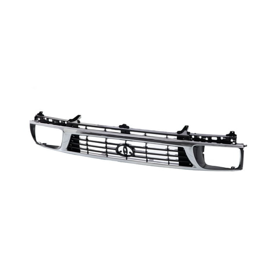 Tomoka Replacement Parts Front Grille Grill Assembly With Chrome Frame Shell With Black Insert Compatible With Toyota Tacoma 1995 1996 Pickup Truck