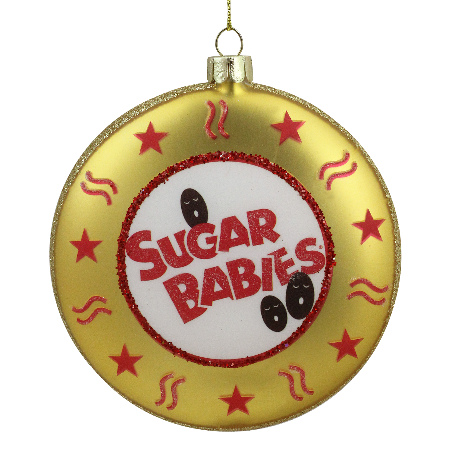 4" Candy Lane Tootsie Roll Gold Sugar Babies Bite Size Caramel Candies Christmas Disc Ornament