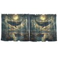 thumbnail image 7 of Yayeee Kitchen Curtains Tier Set of 2 Light Filtering 57"x36" Over Sink Window Panels, Whale and Moon, 7 of 7