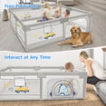 thumbnail image 3 of TEAYINGDE Baby Playpen Large Play Yard Fence for Toddlers,62"x62" Gray Dinosaur, 3 of 7