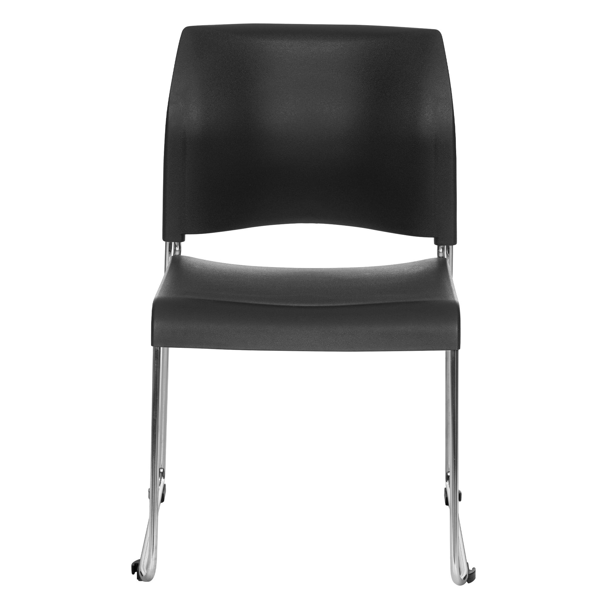 Hampden Furnishings Jody Collection Plastic Stack Chair, Black, Pack of 2
