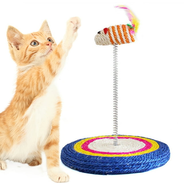 Cat Scratcher Set Mouse Cat Sisal Toy Cat Scratch Toy with Cat Teaser Wand