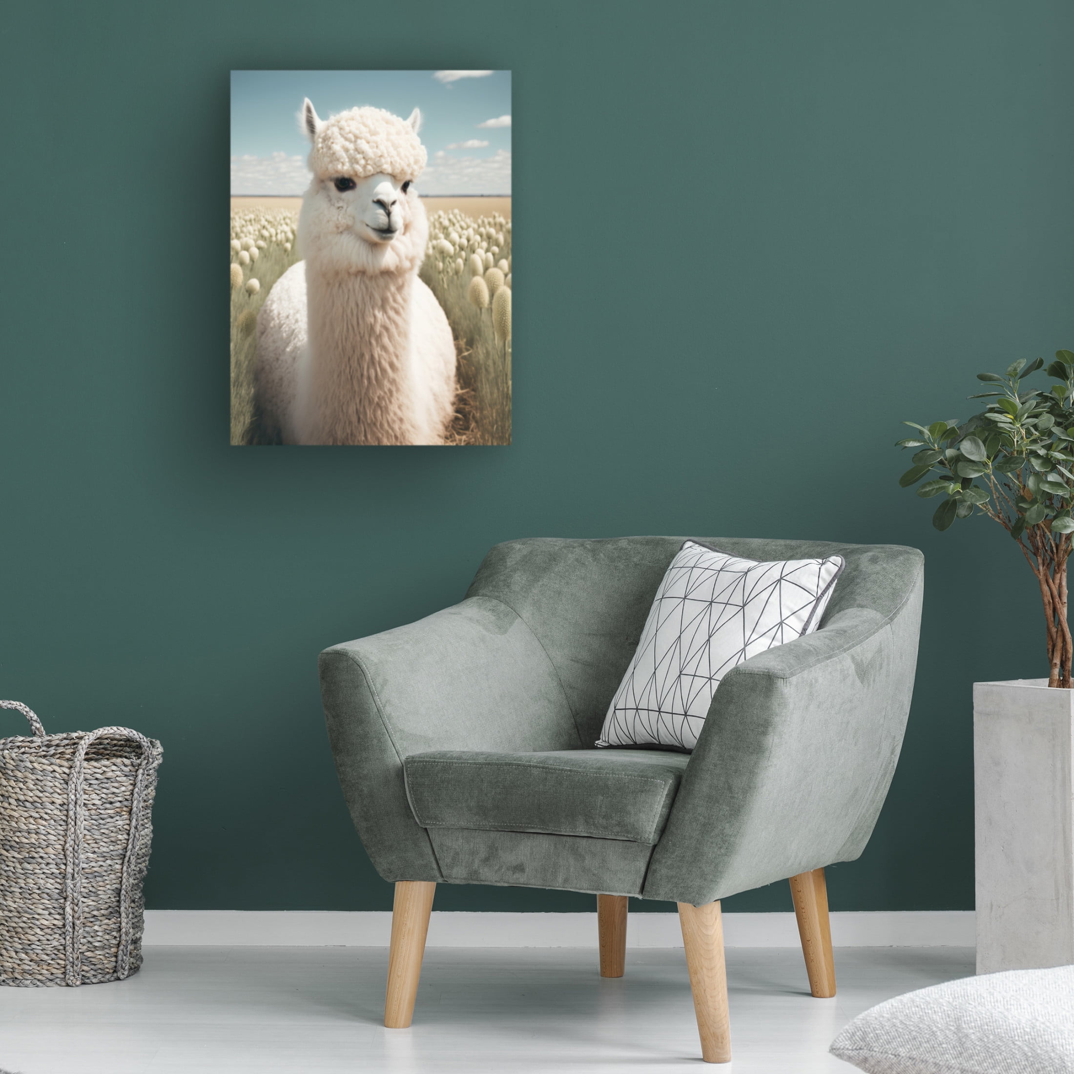 Canvas Wall Art - Treechild 'Cute Llama' Wall Art for Living Room, Bedroom, or Office D?cor by Trademark Fine Art - 18 x 24 Inches
