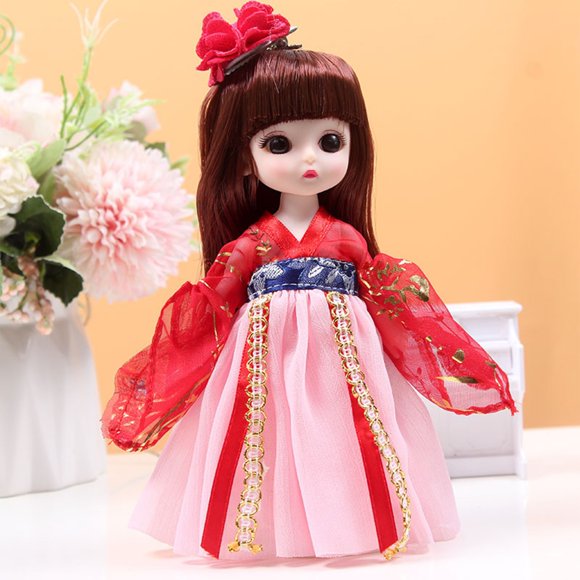 YIMWNYI 17cm Vintage Style Doll Hanfu Decorative Figure, Oriental Doll, Cute Doll, Unique Gift for Special Occasions, Exquisite Craftsmanship, Collectible Item