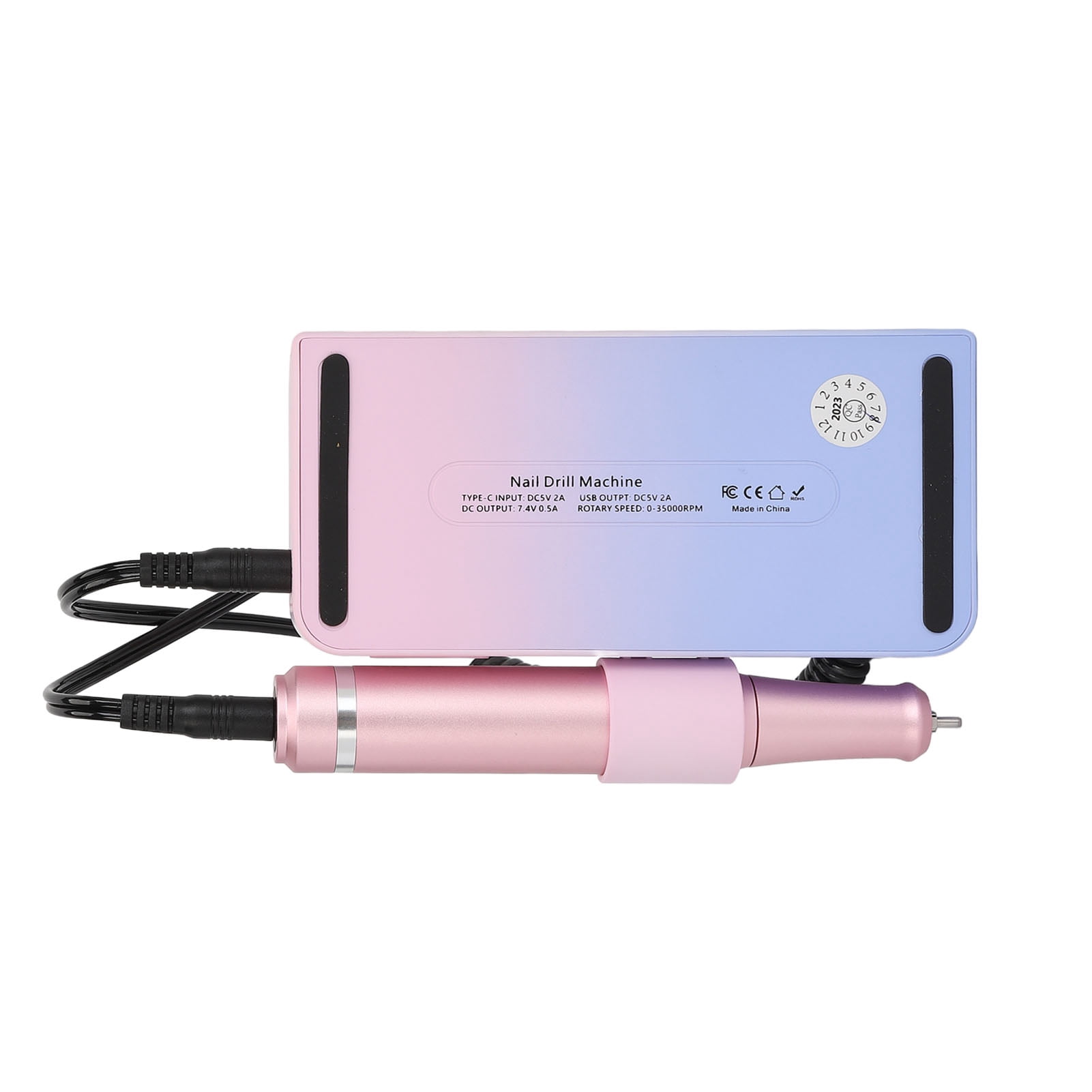 Rupoun Professional Electronic Nail File Kit Low Noise Portable Multi Functional Rechargeable Electric Nail Drill Machine Set for Beauty Salon and Home Use