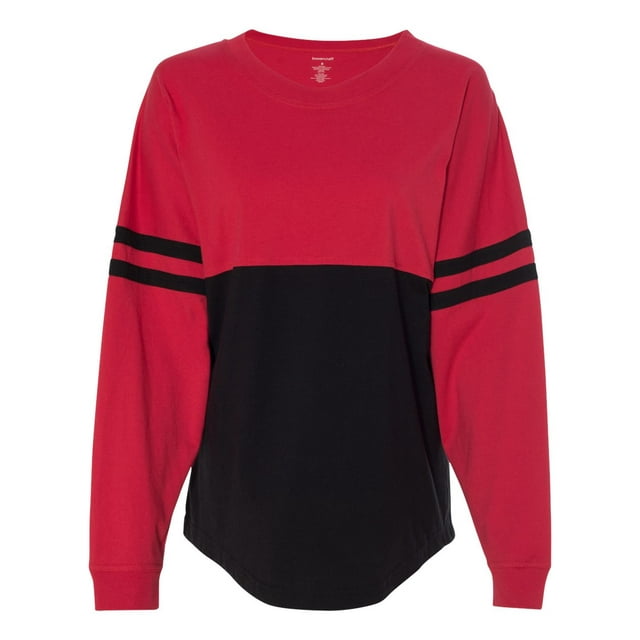 Boxercraft T-Shirt Jersey à Manches Longues avec Pompons, 2TG, Rouge/noir