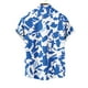 thumbnail image 3 of Mens Manga Corta Botón Abajo Camisas Gira Cuello Impresión Casual Blusa, Camisas de Verano para Hombre, 3 of 5