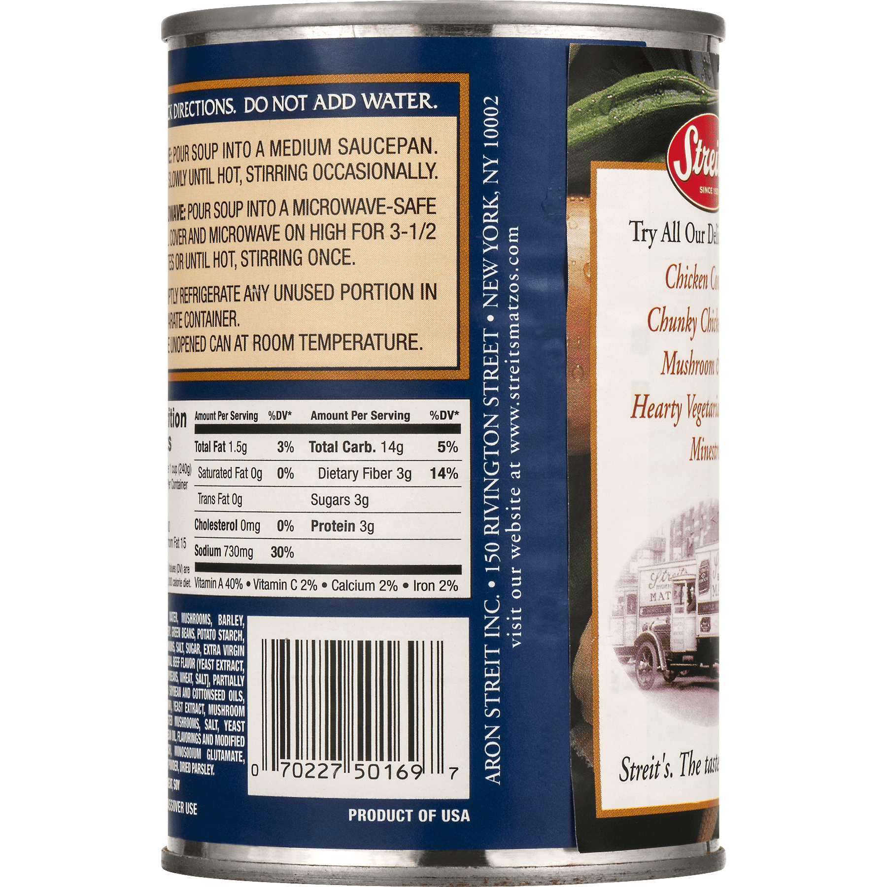(4 pack) Streit's Mushroom & Barley Soup, 15 oz