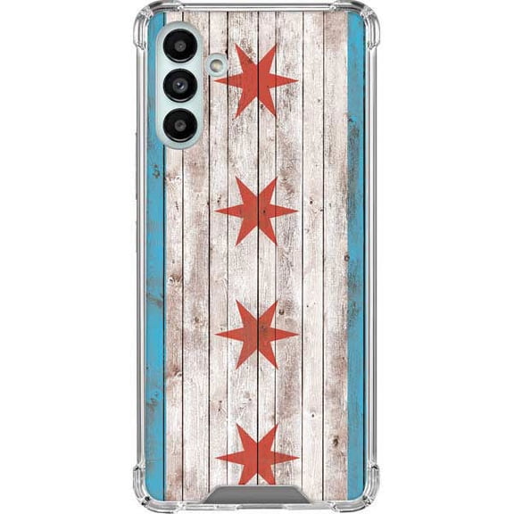 Skinit Countries of the World Chicago Flag Dark Wood Galaxy A13 5G Clear Case