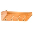 thumbnail image 2 of Wooden Mallet Hat and Coat Rack with 4 Brass Hooks in Light Oak, 2 of 2