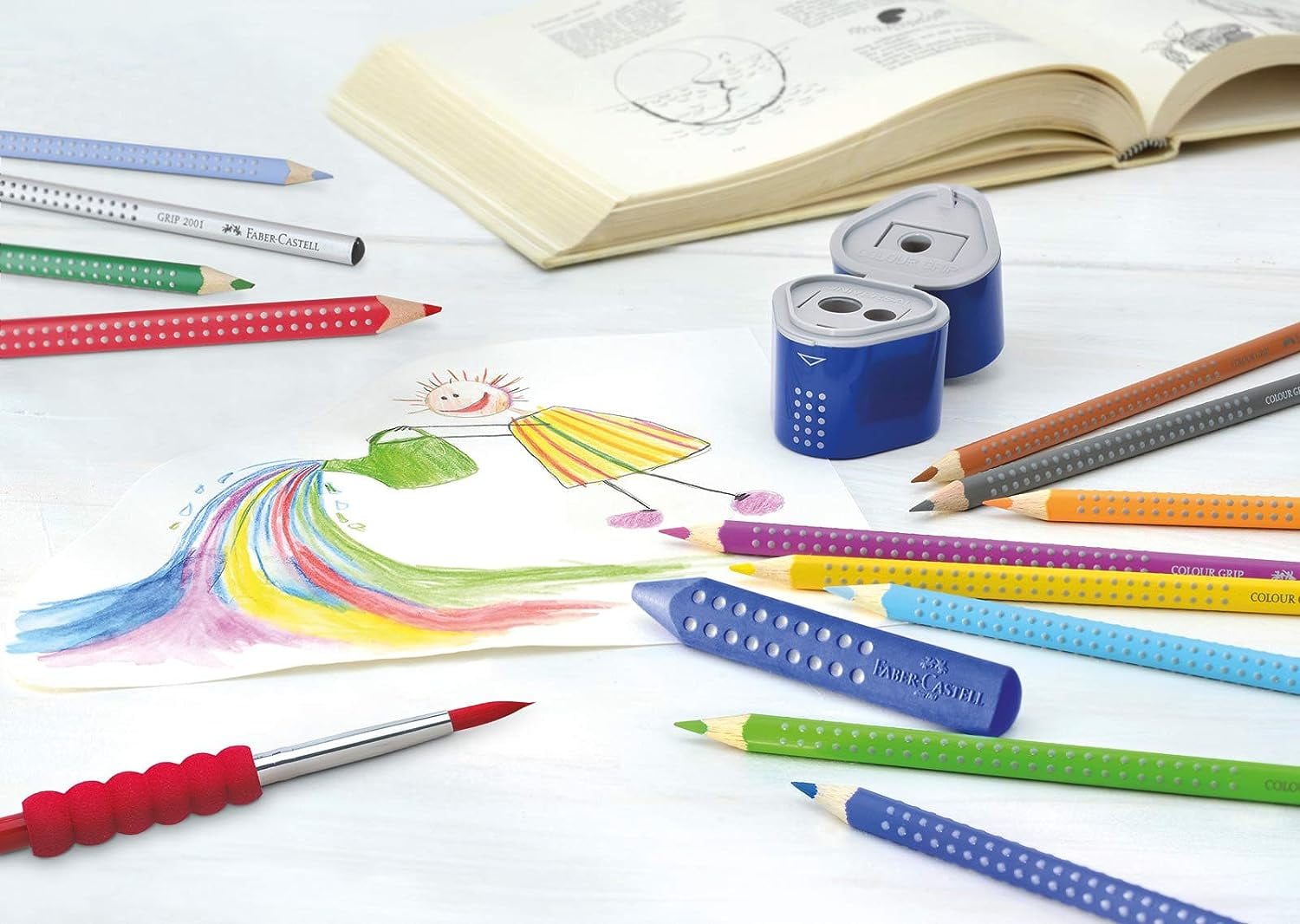 Faber-Castell Color Grip Colouring Pencils - Water-Soluble - Pack of 36