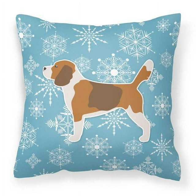 Carolines Treasures BB3510PW1414 Coussin Décoratif en Tissu de Flocon de Neige