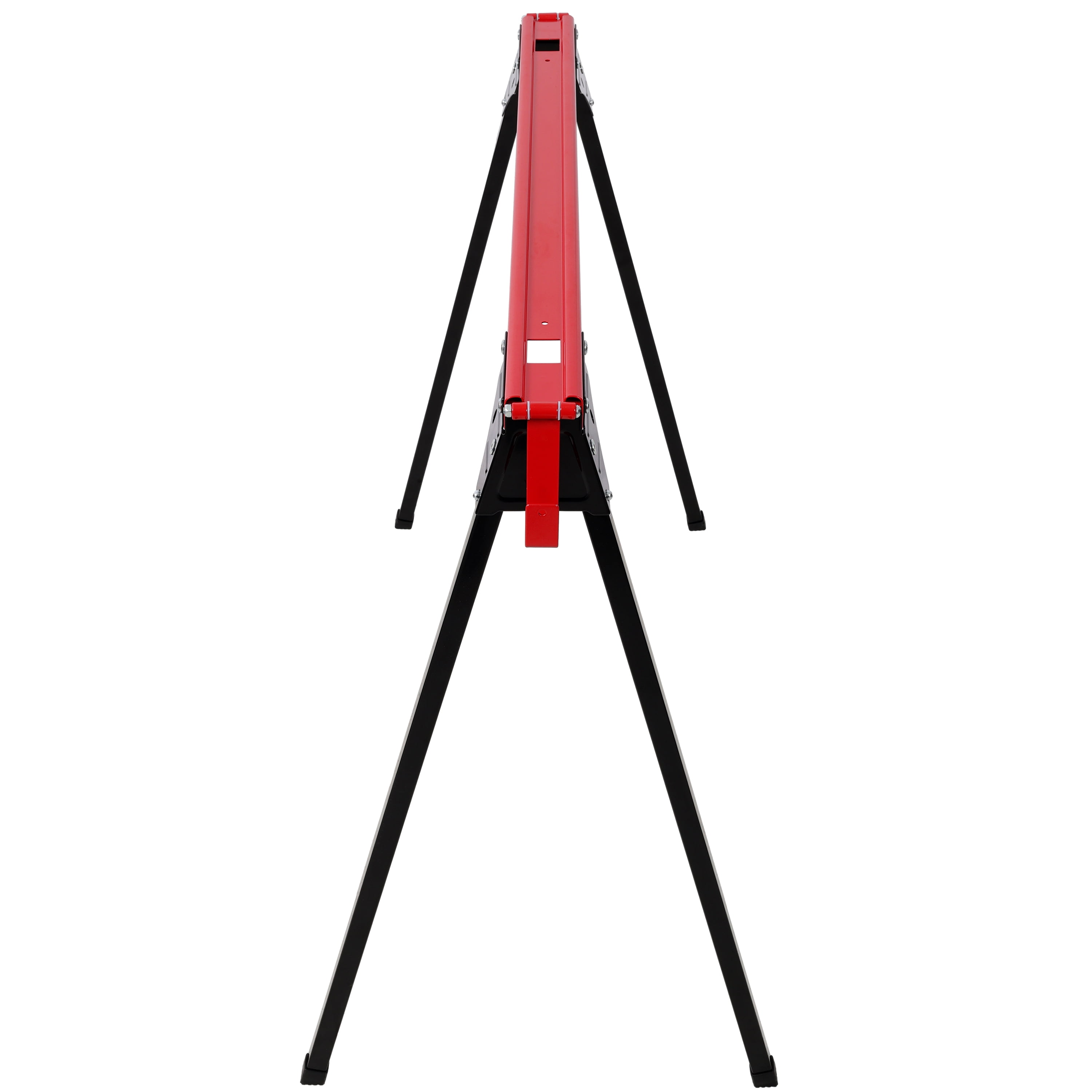 , Saw Horses 2 Pack, Folding Portable Work Horse with Fast Open Legs, Heavy Duty Steel Sawhorse for Garage, Workshop, Fully Assembled, Black+Red ,Steel ,