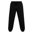 thumbnail image 4 of Kids Boys Girls Hidden Drawstring Wide Leg Sweatpants Soft Travel Joggers with Pockets High Waisted Hiking Yoga Pants Black 11 Years, 4 of 9