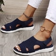 thumbnail image 3 of Sandalias de mujer de estilo europeo y americano de verano, zapatos planos informales tejidos con mosca elásticos transpirables de gran tamaño, 3 of 6