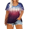 thumbnail image 5 of Women's Short Sleeve T-shirt Plus Size Patriotic Shirts For Women Summer 2025 Funny 4Th Of July T Shirt Stripes Print American Flag Tee Tops,Purple Women's Short sleeve T-shirt XXXXXL, 5 of 6