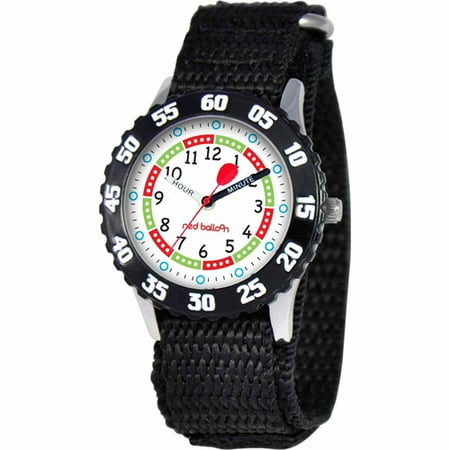 Red Balloon Boys' Stainless Steel Watch, Black Strap