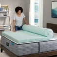 thumbnail image 3 of Beautyrest 3" Thermagel Deluxe Cooling Pressure Relieving Memory Foam Mattress Topper, King, 3 of 9