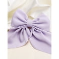 thumbnail image 4 of 1pc Women's Elegant Purple Silk Satin Bow Hair Clip, Solid Color Bow Hair Accessory Suitable For Daily Wear, 4 of 5