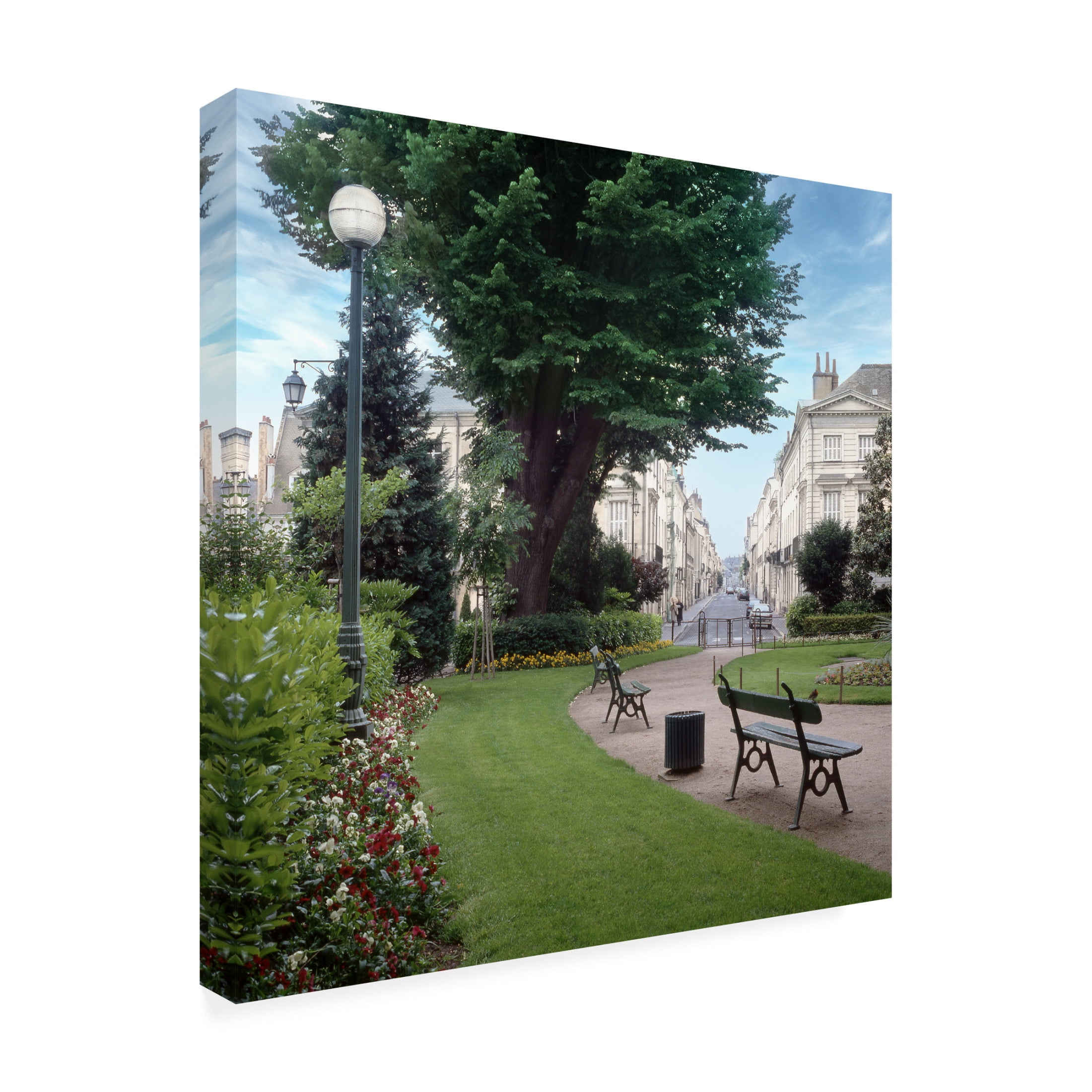 Canvas Wall Art - Alan Blaustein 'French Jardin No. 14' Wall Art for Living Room, Bedroom, or Office Décor by Trademark Fine Art - 14 x 14 Inches