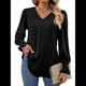 thumbnail image 3 of Blusas de Larga para Mujer 2025, Elegantes, Informales, con Cuello en V, Tipo Túnica, Blusa Holgada de para el Trabajo. Negro XXL, 3 of 5
