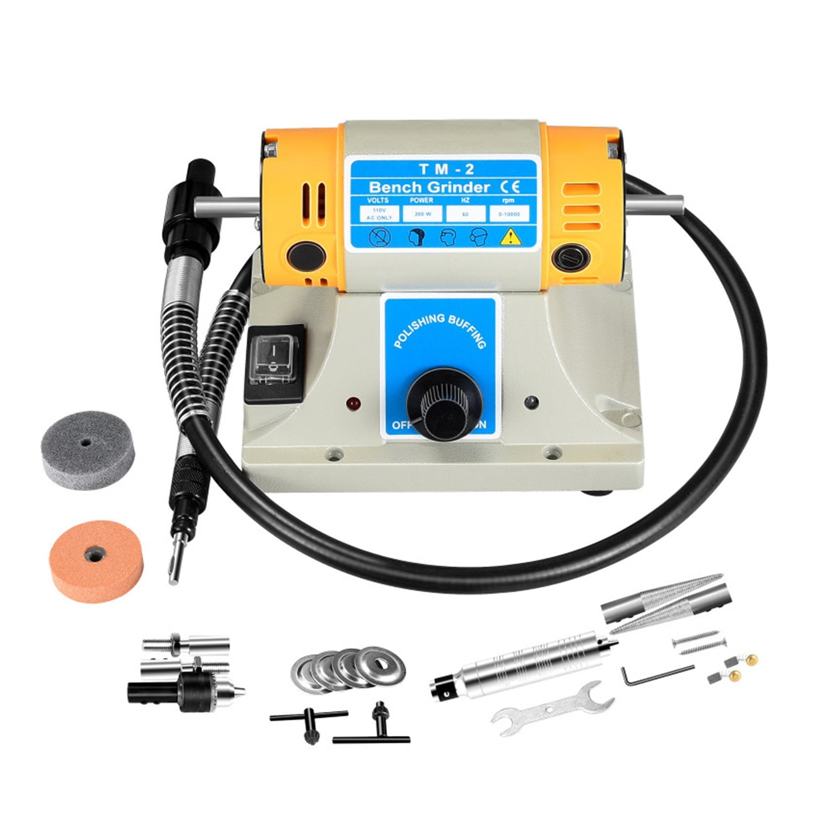 Jewelry Rock Gem Polishing Buffer Machine Bench Lathe Polisher 350W Electric Grinder Mill Grinding Machine Polisher Tool Kits