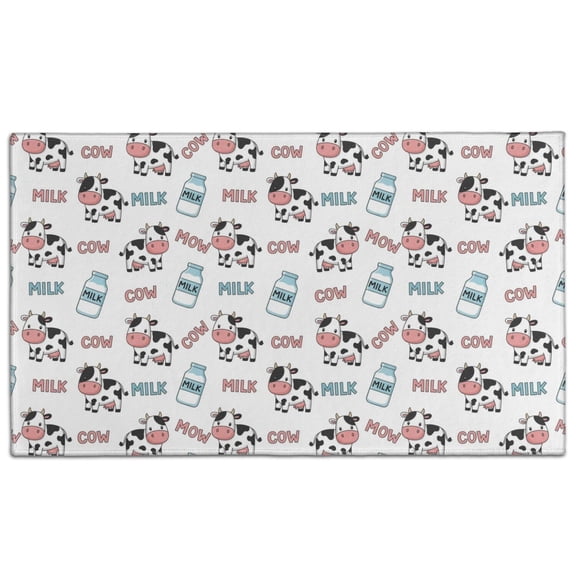 White Cow Milk Pattern Door Rugs,Washable Non Slip Door Mats Indoor,Decorative Door Mats,Entry Mat Indoor for Entrance,Bedroom,Kitchen,Bathroom,17"x30"