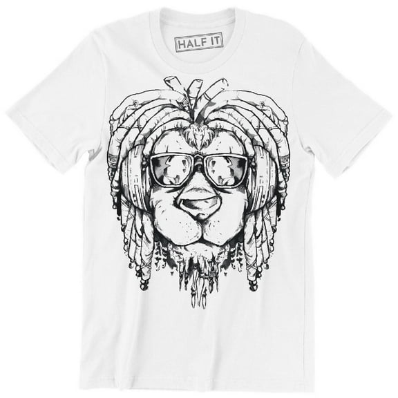 Nice Rastafari Funny Cool Lion With Dreadlocks Men's T-Shirt