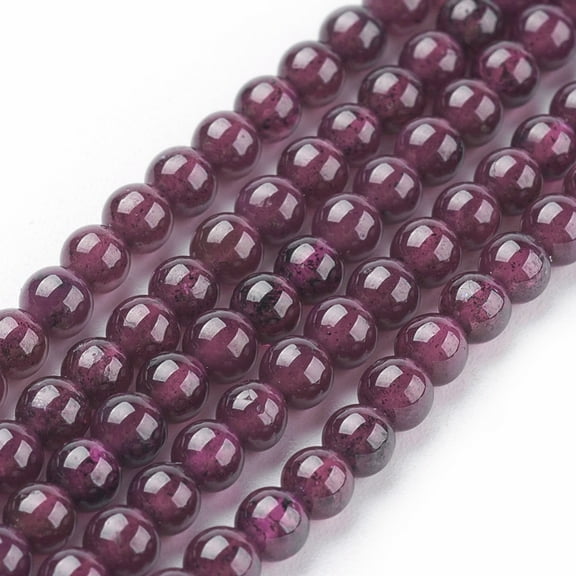 Beads Strands Garnet Round Dark Red 3mm Hole: 0.5mm about 65pcs/strand 7.5 inch