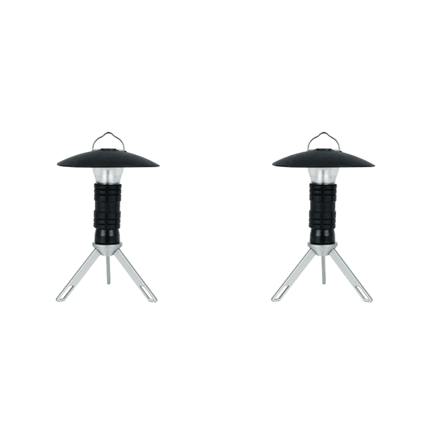 LED Emergencia USB Con Soporte Lámpara Césped para Equipos Exterior (negro) 2 Unidades