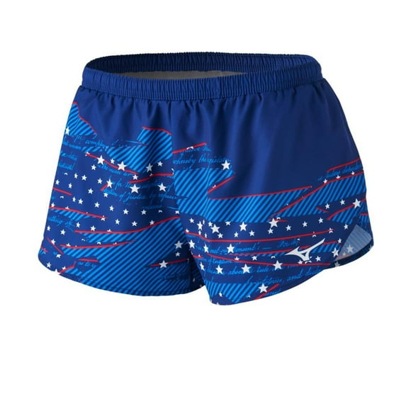 Mizuno Womens 2.5 Inch Drylite Athletic Workout Shorts, Blue, Medium