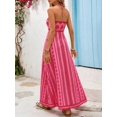 thumbnail image 3 of Womens Pink Strapless Cutout Waist Bohemian Beach Vacation Maxi Dress, 3 of 17