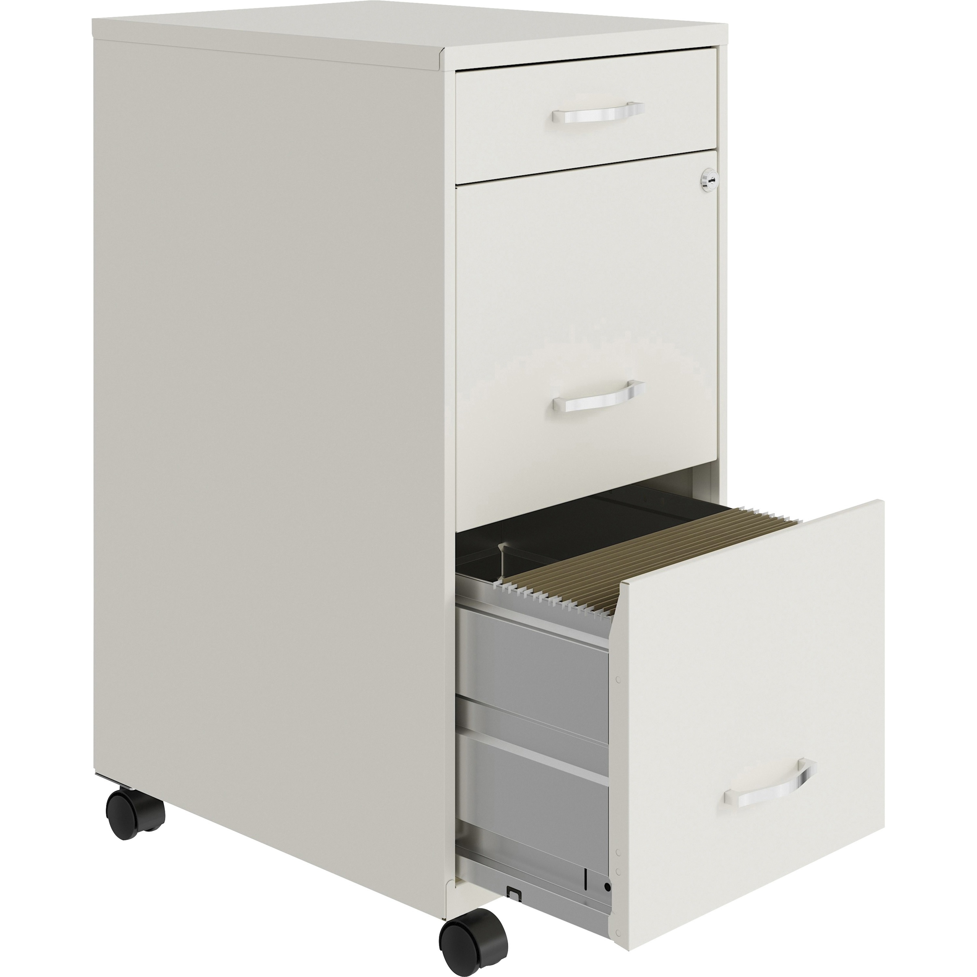 Lorell LLR00060WE SOHO File & File Mobile File Cabinet&#44; White - 3 Drawer - image 4 of 5