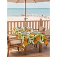 thumbnail image 2 of Outdoor Tablecloths with Umbrella Hole & Zipper, Green Orange Rectangle Tablecloth 60x120 Inch, Summer Botanical Leaves Watercolor Waterproof Table Cloth, Patio/Pool/Picnic Table Covers, 2 of 8