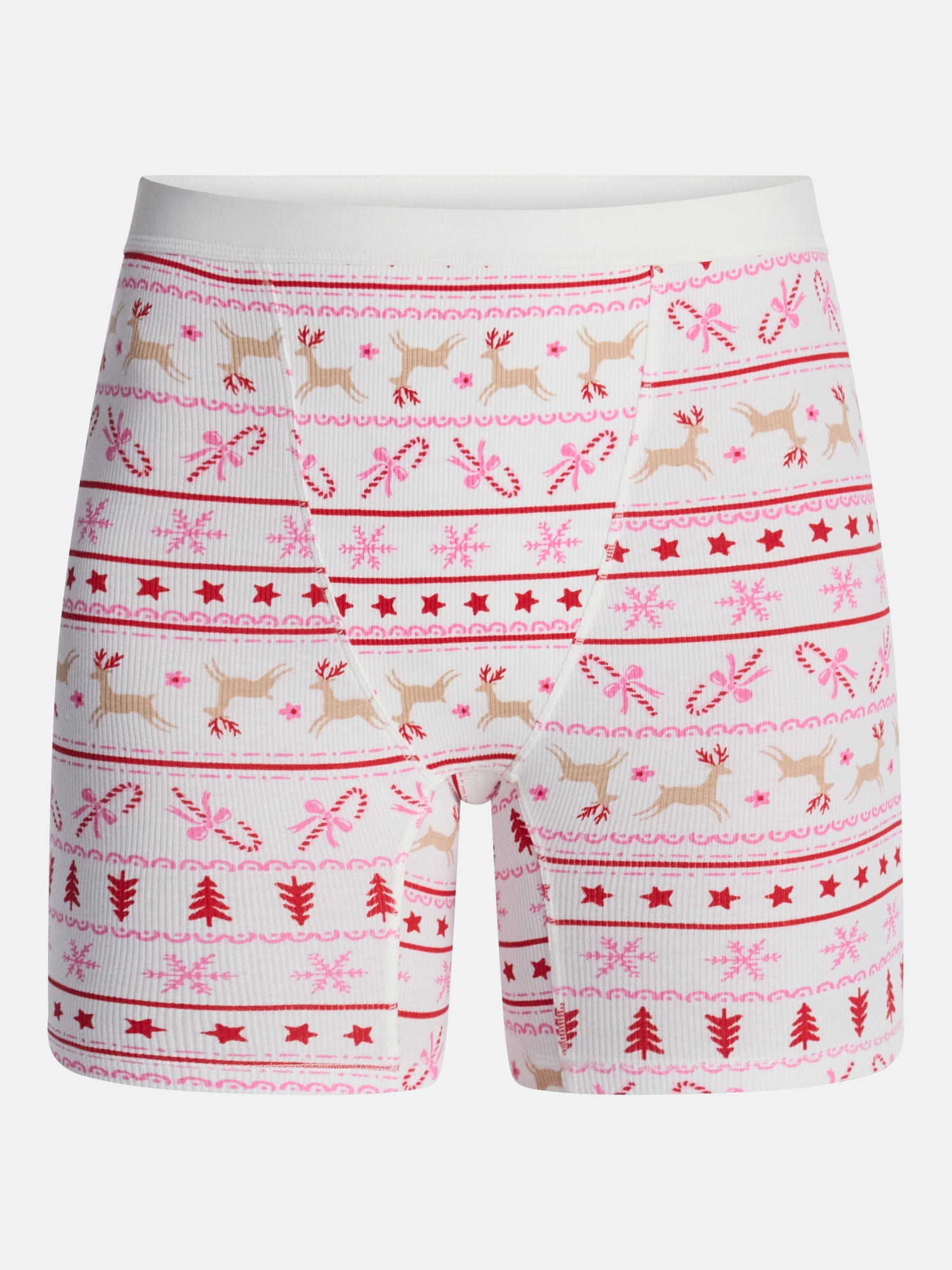 No Boundaries Cotton Stretch Ribbed Boxer Shorts, Women's XS-XXXL