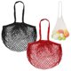 thumbnail image 1 of Uxcell 2-Pack Bolsa de Malla de Algodón, Bolsas de Compras Reutilizables y Lavables [Rojo, Negro, Asa Larga], 1 of 1
