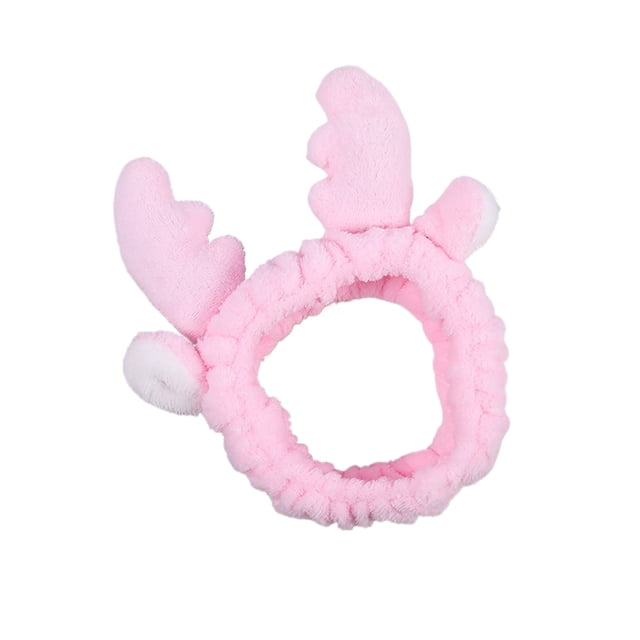 Jumpingount Diadema elástica y elástica para el pelo de ducha Demarkt para una amplia aplicación, diademas con orejas de animales y lazo bonito Accesorio para el cabello Rosa