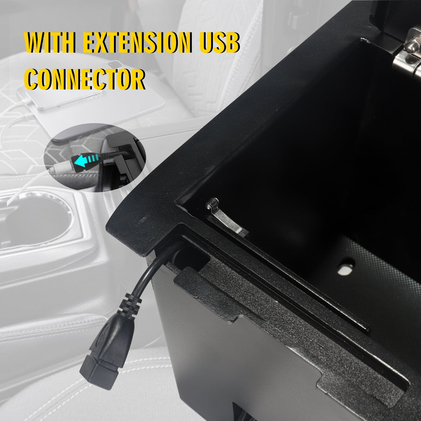 3mirrors Center Console Safe Gun Safe with Spring Hinges Compatible with 2016-2023 Toyota Tacoma Replacement for 00016-35986