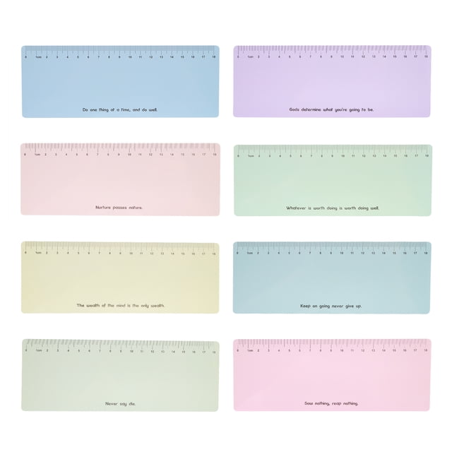 Tira de lectura destacada Lectura de PVC con marcapáginas Guía de regla de superposición Escala de colores Graduada para niños 8pcs Kearding EL007521-00