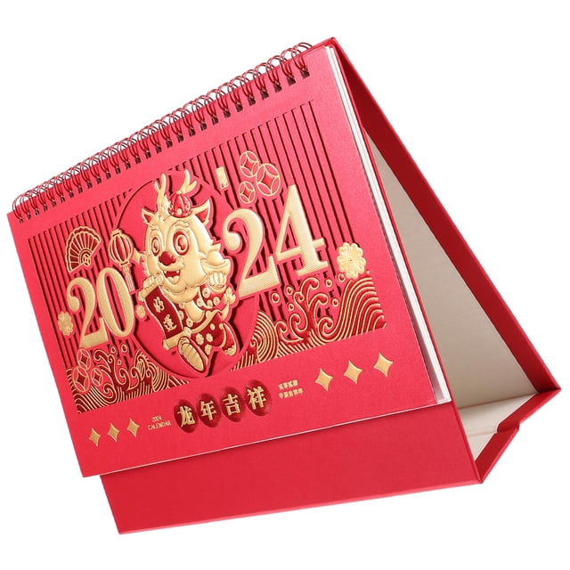 unbranded De Escritorio 2024 Para El Hogar Estilo Chino En Color Rojo Oscuro