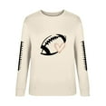thumbnail image 4 of BODOAO Game Day Sweatshirt Women Football Sweatshirts Rugby Graphic Pullover Weekend Tops Casual Football Season Shirt Women's Bloody Print Loose Long Sleeve Sweatshirt Top Beige L, 4 of 4