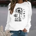 thumbnail image 2 of Raeneomay Long Sleeve Shirts for Women Womens Casual Long Sleeved Round Neck Hooded Printed Shoulder SweatShirt, 2 of 4