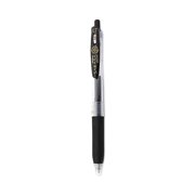 Zebra Sarasa Clip Gel Pen Retractable Medium 0.7 mm Black Ink Clear Barrel 12/Pack 48710